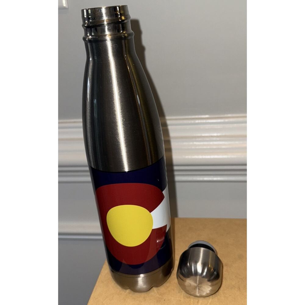 Colorado Flag Stainless Steel Water Bottle 16 Ounce Double Wall Insulated Mint - Picture 6 of 8